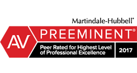 Martindale-Hubbell Preeminent AV Peer Rated For Highest Level of Professional Excellence 2017